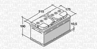 MAGNETI MARELLI 068080060010 -  Стартерная аккумуляторная батарея| Стартерная аккумуляторная батарея